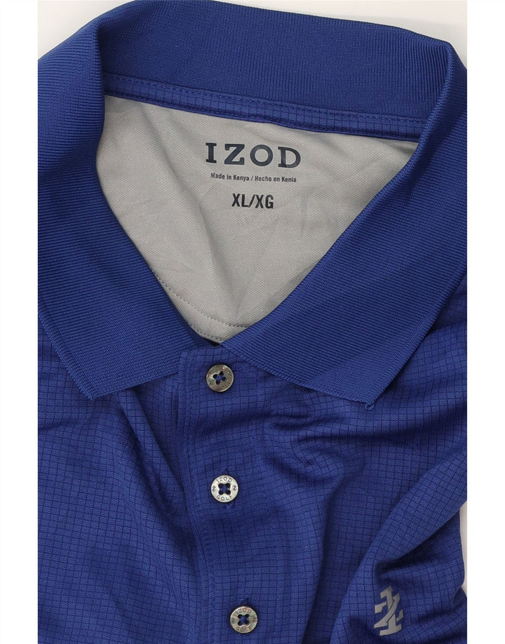 Izod muška polo majica XL plavi gingham poliester