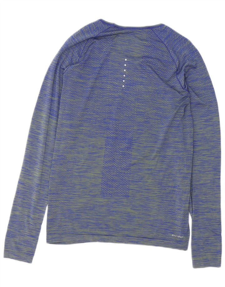 Nike Ženska Dri Fit majica dugih rukava UK 12 srednje plave pruge