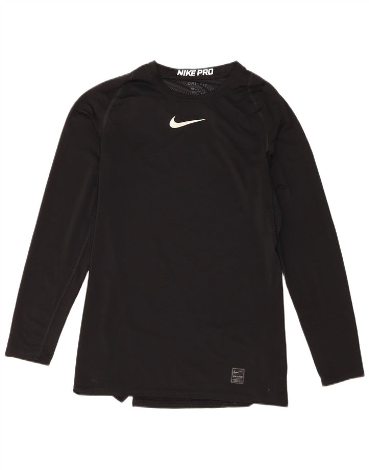 Nike Ženska Dri Fit Top majica dugih rukava UK 14 Veliki crni poliester