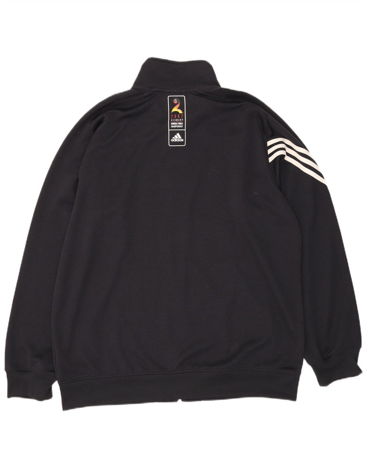 ADIDAS Mens Graphic Tracksuit Top Jacket XL Black Polyester
