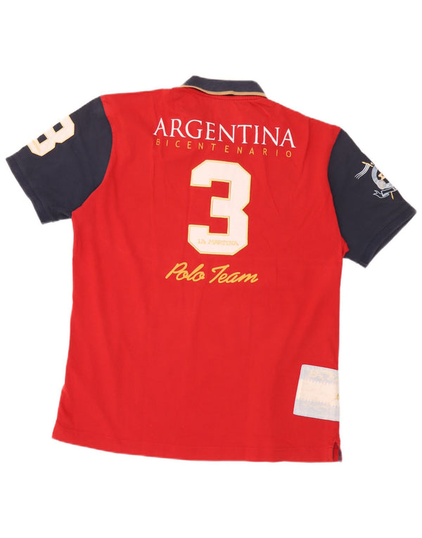 La Martina Mens Bicentenario de Revolucion Mayo Rugby Polo majica XL crvena