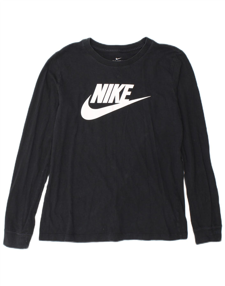Nike Ženska majica dugih rukava s grafikom UK 10 Mala crna pamuk