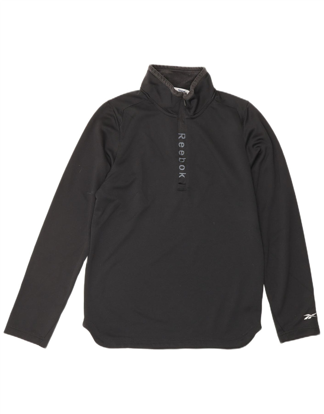 REEBOK Muški gornji dio trenirke s grafičkim zip izrezom, mali crni poliester