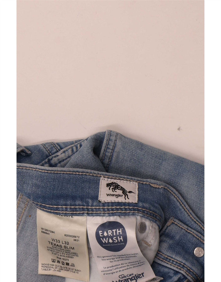 Wrangler Muške Texas Slim Jeans W33 L32 Plavi pamuk