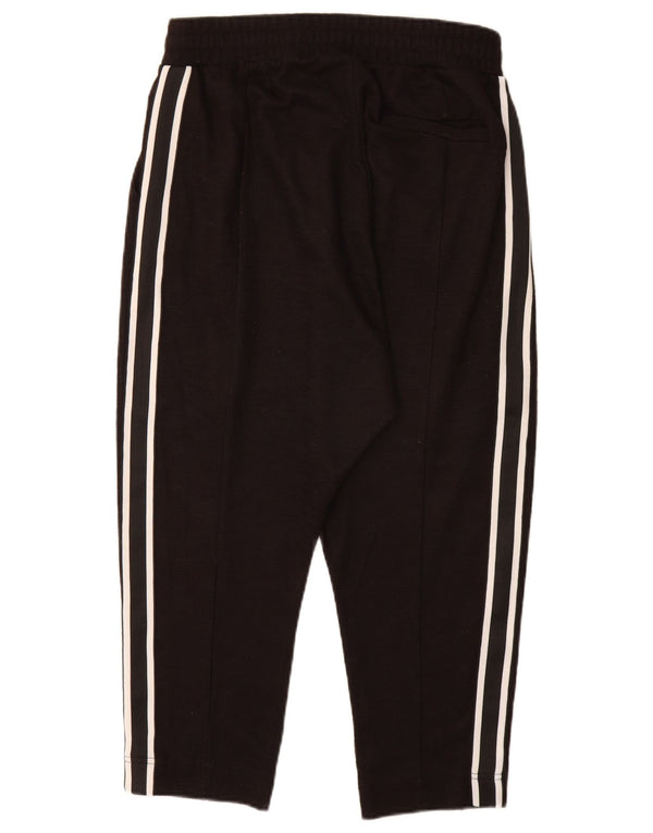 Zara muške ravne kapri hlače velike W32 L20 crni poliester