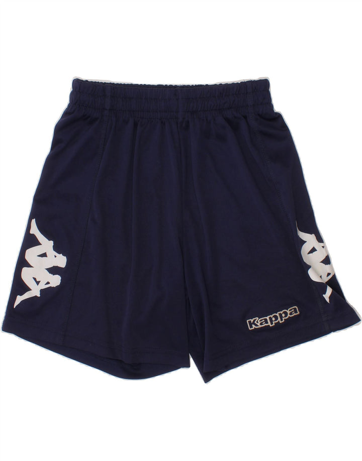KAPPA Boys Graphic Sport Shorts 11-12 Years  Navy Blue Polyester Vintage Kappa and Second-Hand Kappa from Messina Hembry 