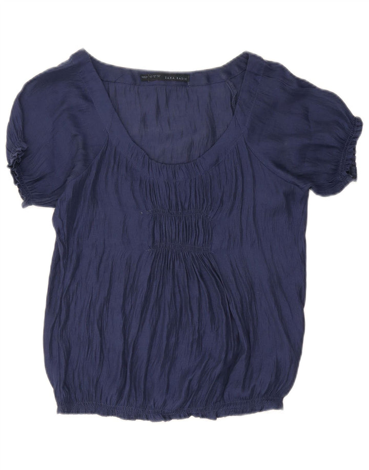 Top ženske bluze Zara UK 12 Srednje tamnoplava