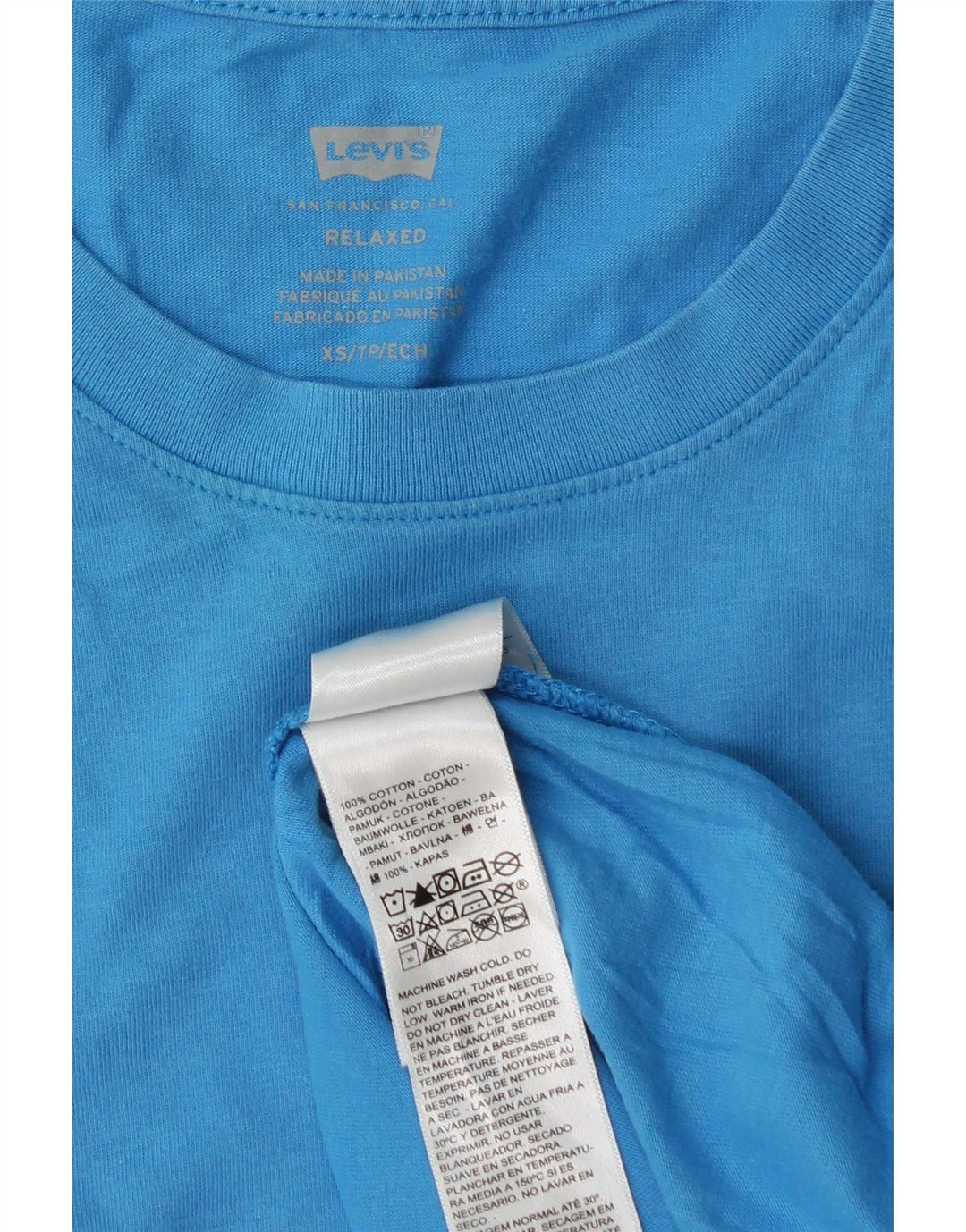 Levi's muška opuštena majica kratkih rukava XS plavi pamuk