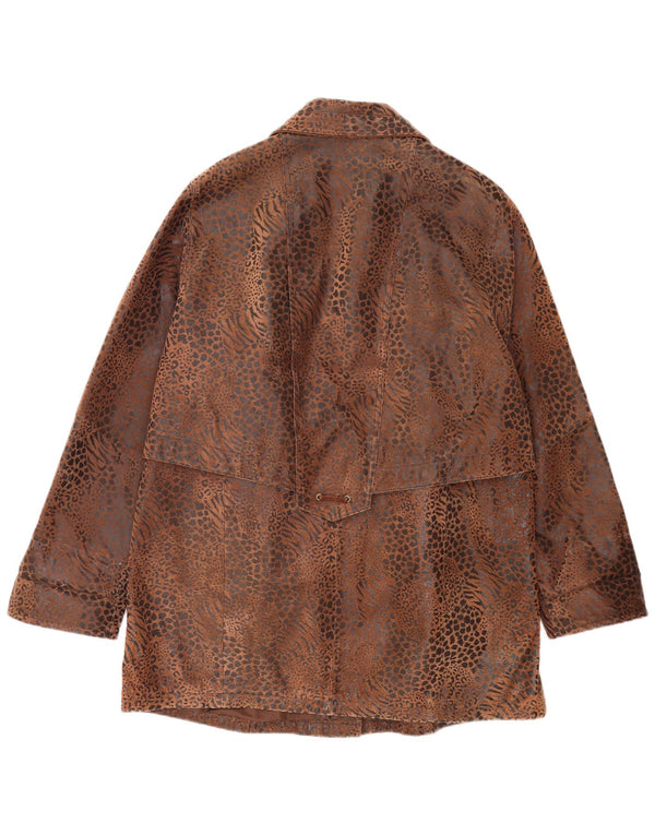Yuppie ženska kožna jakna UK 18 XL smeđi životinjski print