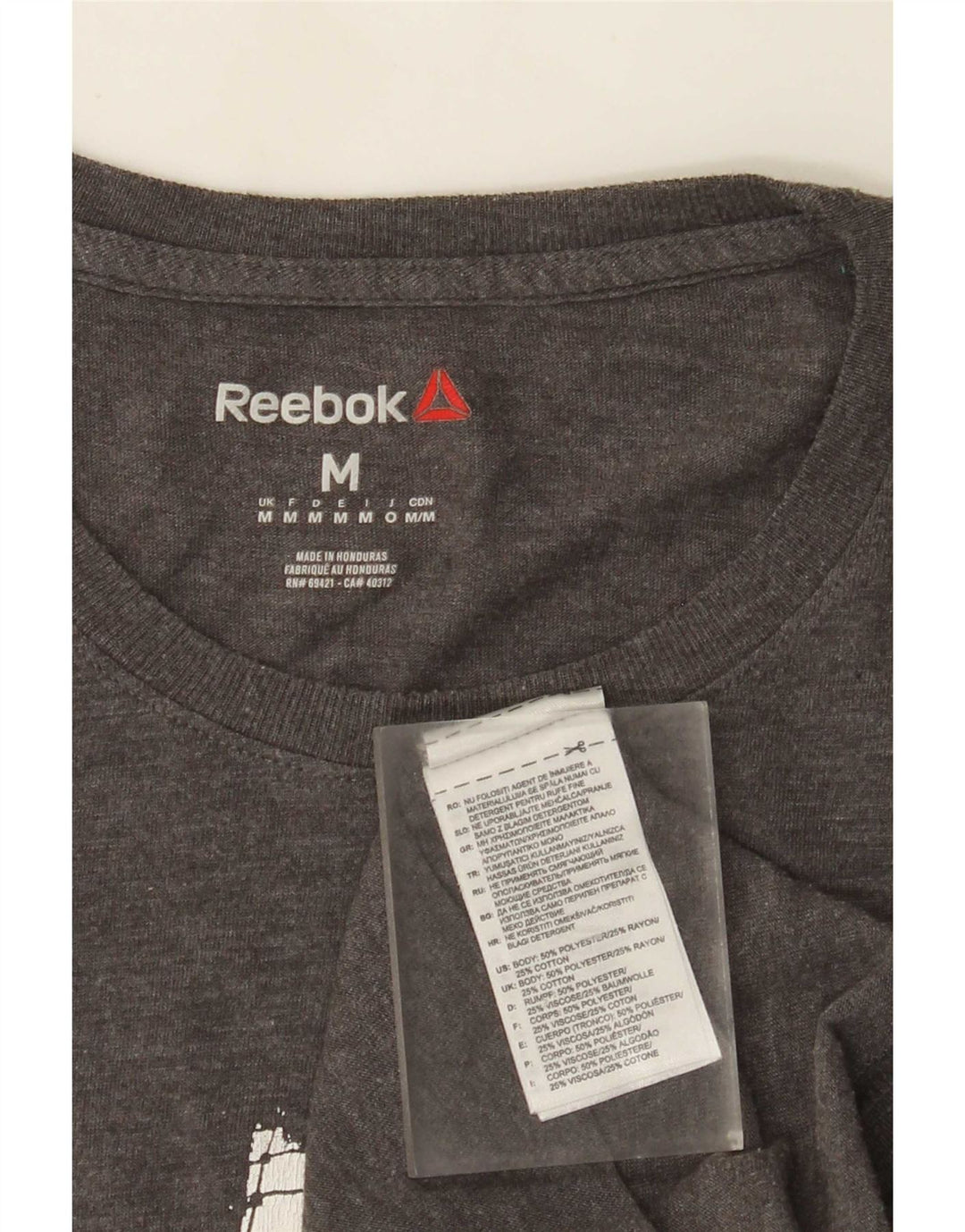 Reebok muška grafička majica kratkih rukava srednje sivi poliester