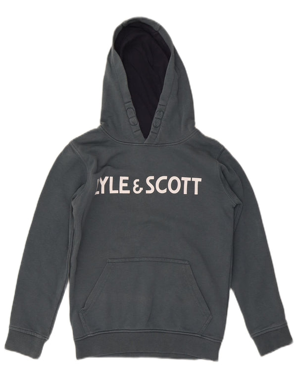 Lyle & Scott Boys Graphic Hoodie Džemper 8-9 godina sivi pamuk