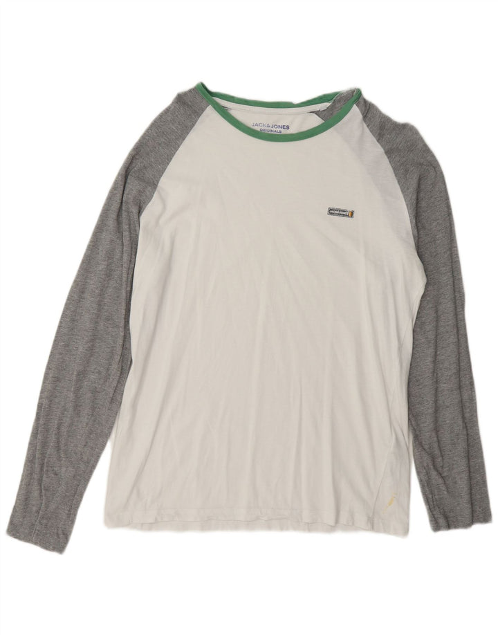 Jack & Jones muška majica standardnog kroja s dugim rukavima velike bijele boje
