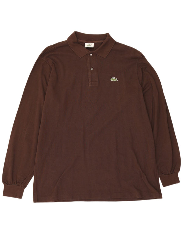 Lacoste muška polo majica dugih rukava, velika smeđa pamučna veličina 5