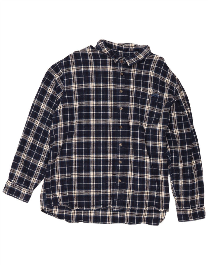 Muška flanelska košulja Weird Fish 4XL tamnoplavi karirani pamuk