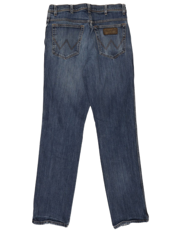 WRANGLER Muške rastezljive ravne traperice Texas W34 L34 plavi pamuk