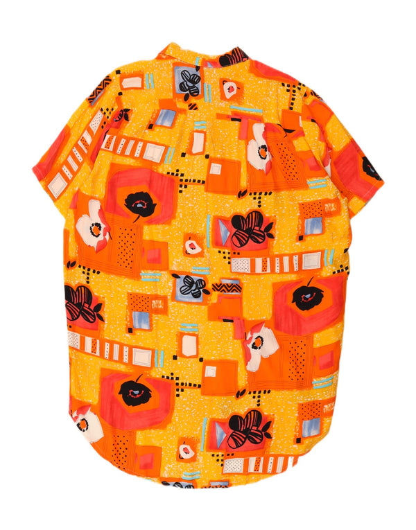 Vintage ženska haljina košulja UK 22 3XL žuta patchwork