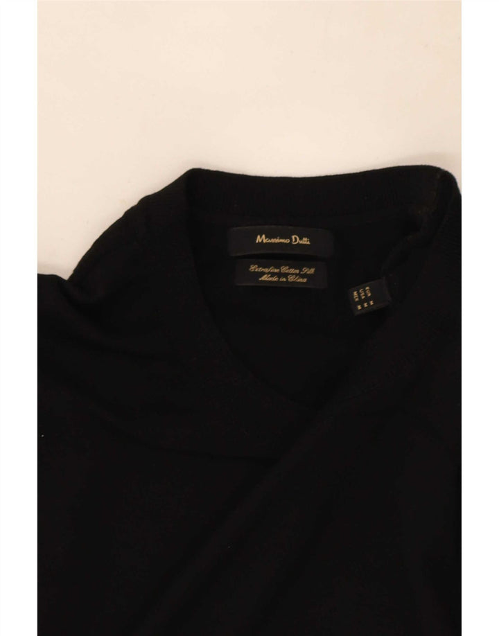 Massimo Dutti muški džemper kratkih rukava s okruglim izrezom srednje crne boje