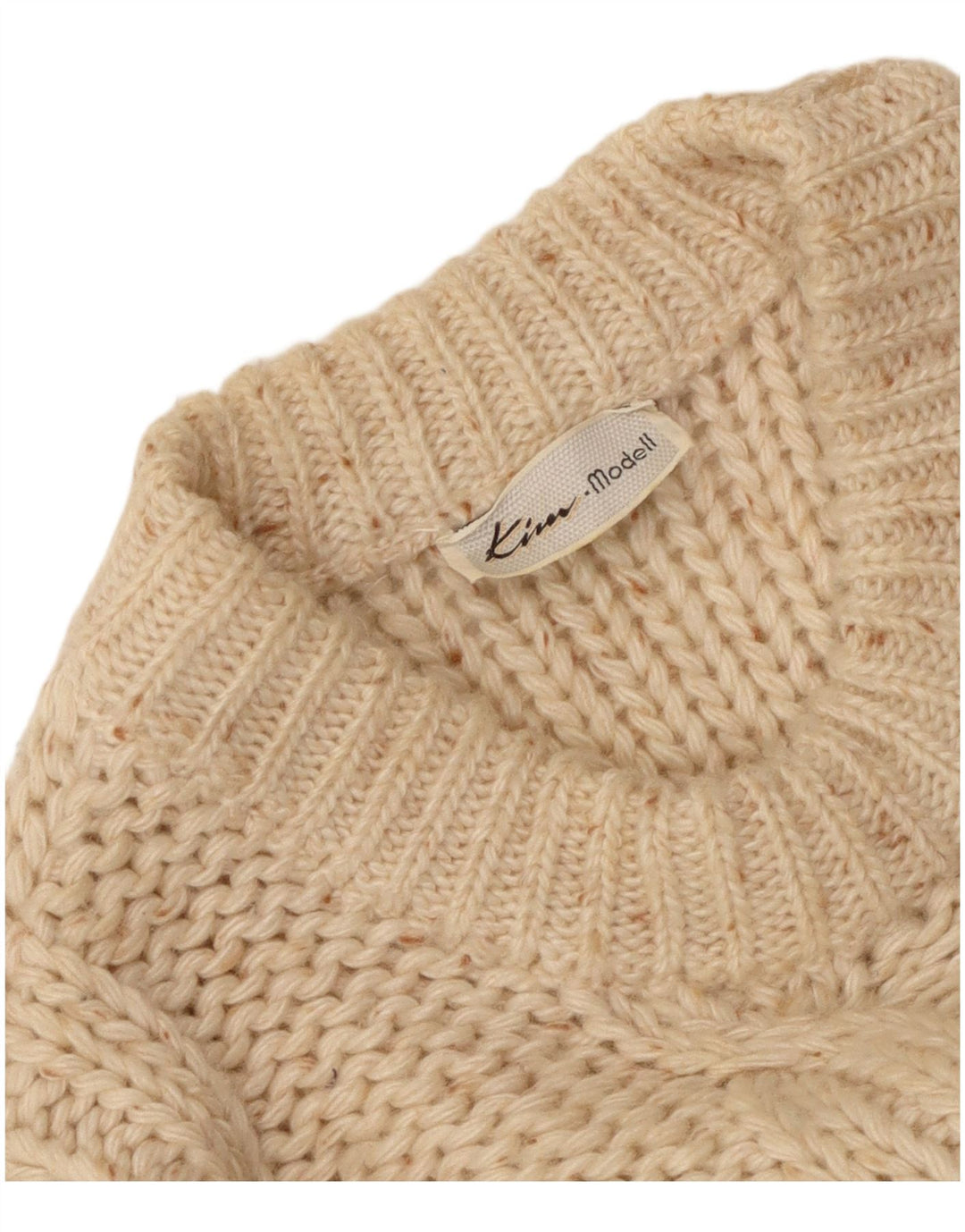 VINTAGE ženski džemper s okruglim izrezom UK 16 Large Off White