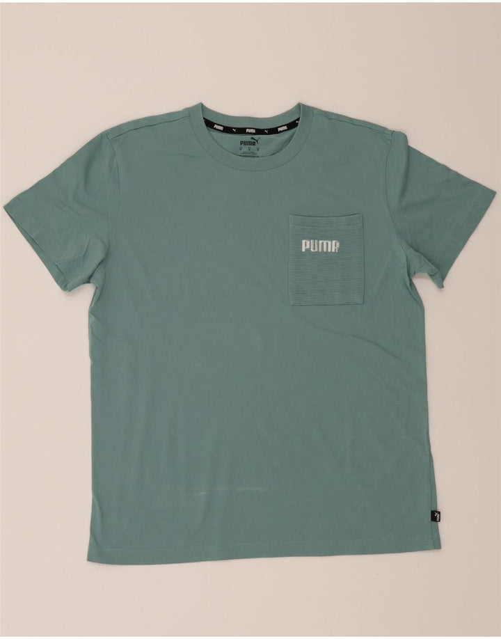 PUMA Mens T-Shirt Top Medium Green Vintage Puma and Second-Hand Puma from Messina Hembry 