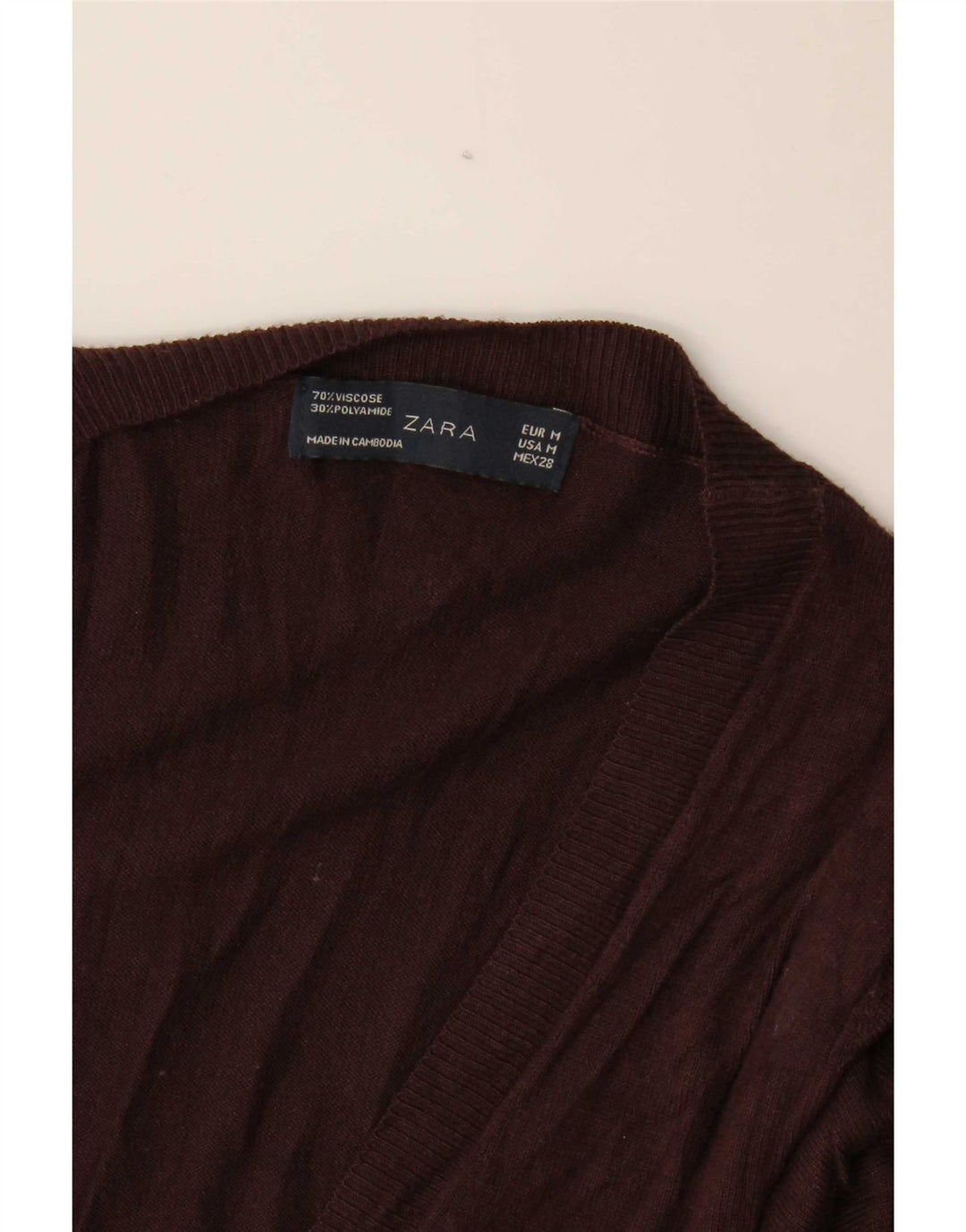 Zara ženski kardigan pulover UK 12 Srednje smeđa viskoza