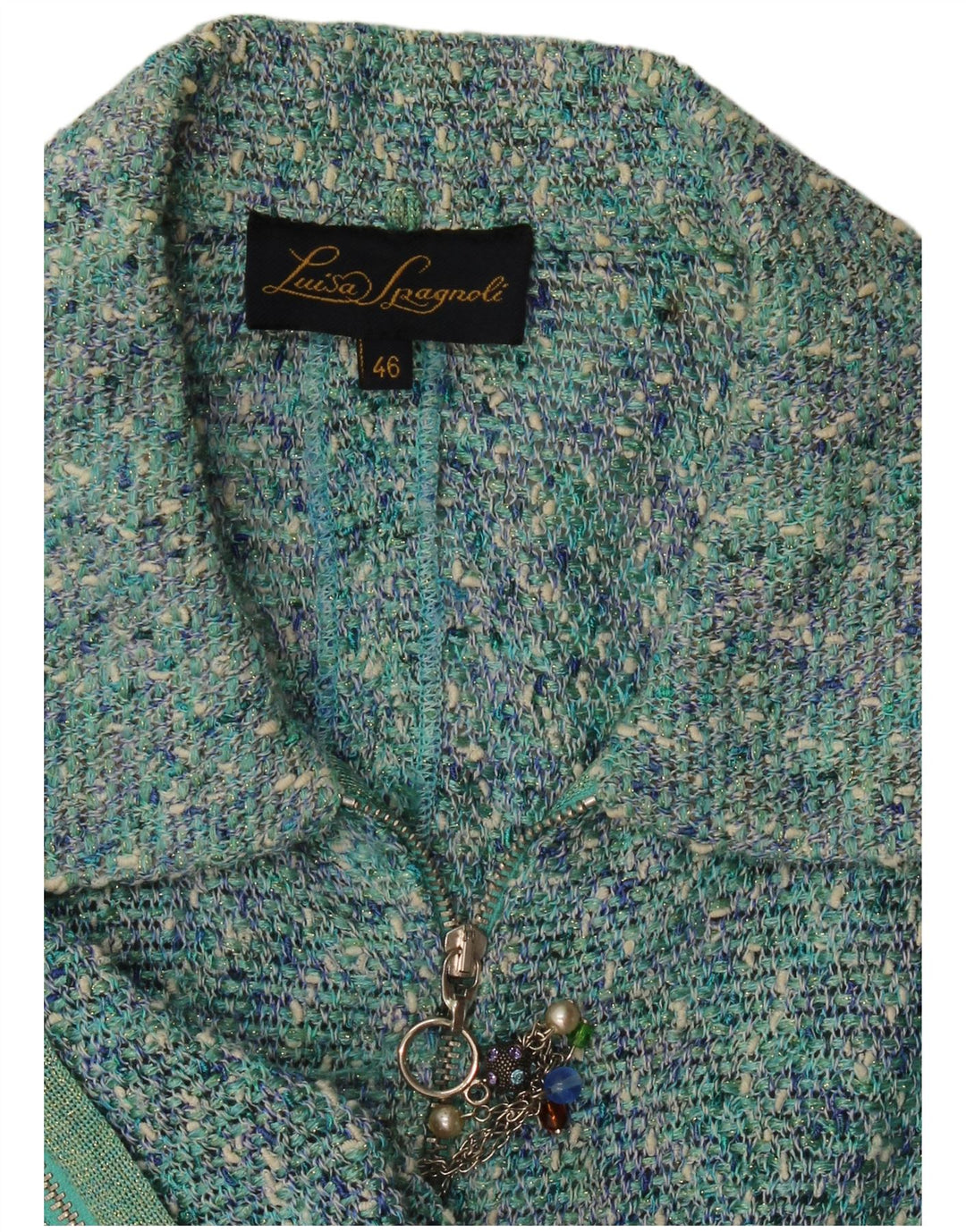Luisa Spagnoli Ženska jakna s punim patentnim zatvaračem IT 46 Large Blue Flecked