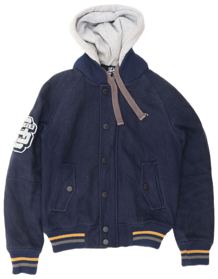 SUPERDRY muška grafička sveučilišna jakna UK 38 srednje tamnoplava boja