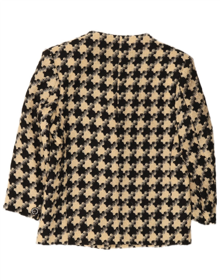 Vintage ženski sako sa 1 gumbom UK 16 Velika crna houndstooth