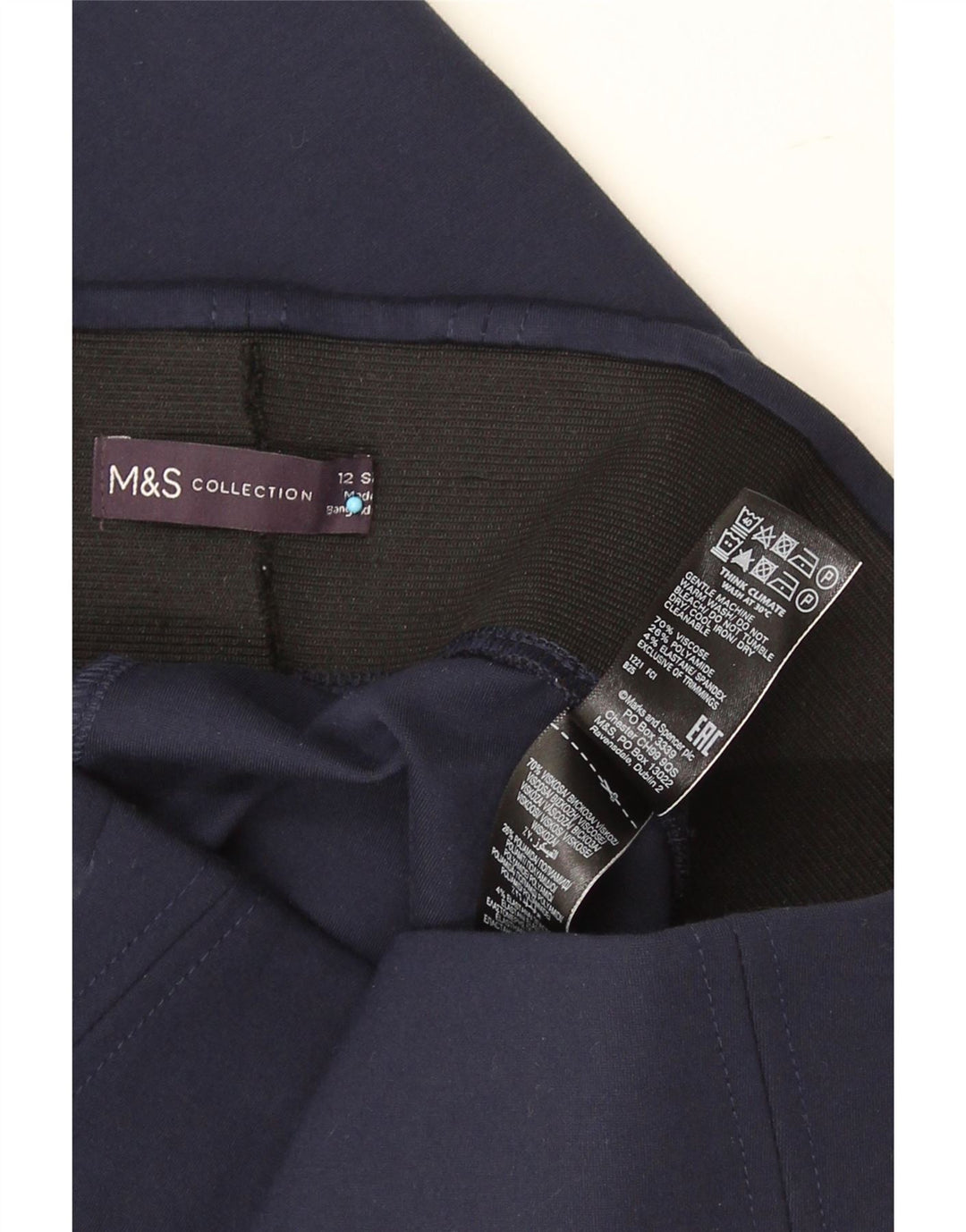 Marks & Spencer ženske kratke tajice UK 12 srednje tamnoplava viskoza