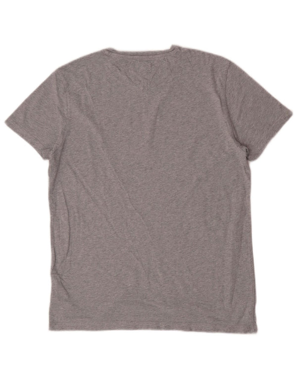 Tommy Hilfiger Mens Graphic T-Shirt Top Medium Grey Flecked Cotton