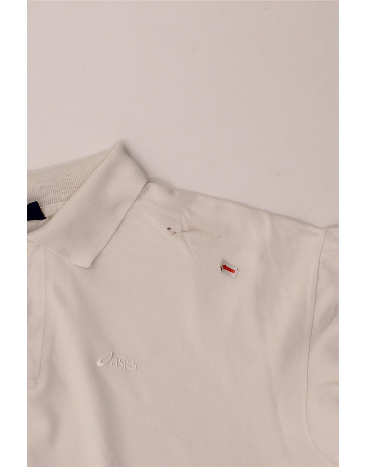 ASICS Mens Polo Shirt 2XL White Cotton Vintage Asics and Second-Hand Asics from Messina Hembry 