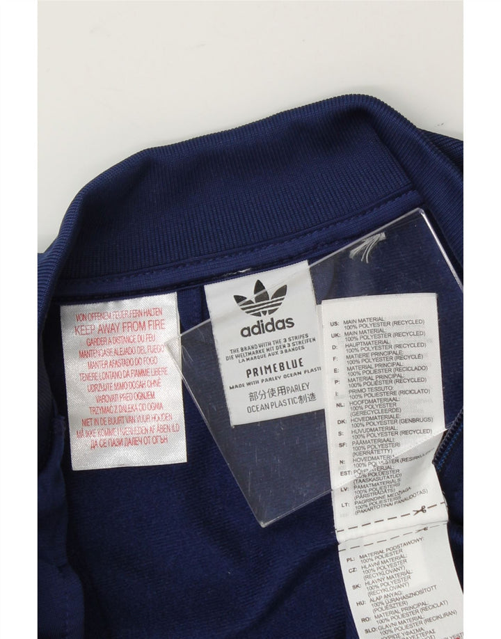 ADIDAS Boys Tracksuit Top Jacket 9-10 Years Navy Blue Polyester Vintage Adidas and Second-Hand Adidas from Messina Hembry 