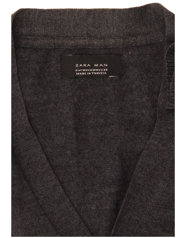 Zara muški kardigan džemper srednje sive boje