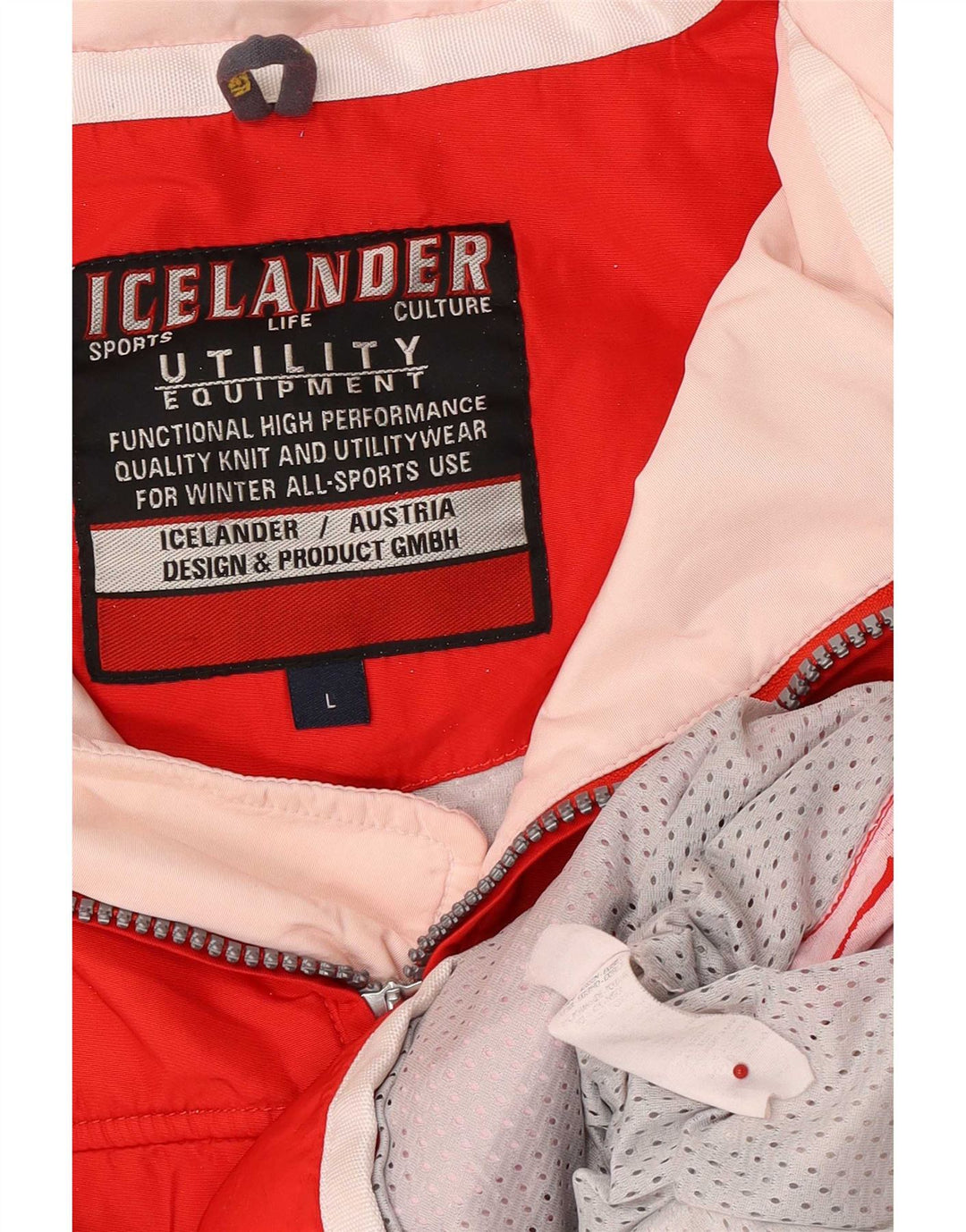 Vintage muška anorak jakna s kapuljačom UK 40 veliki crveni poliamid