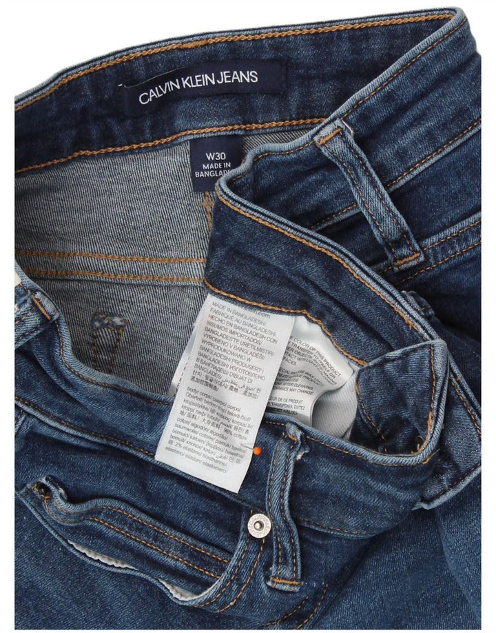 CALVIN KLEIN Womens Slim Jeans W30 L28 Blue Cotton