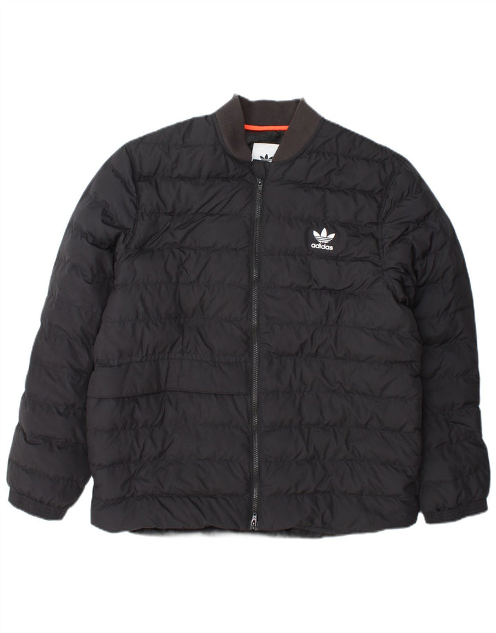 Adidas muška bomber podstavljena jakna UK 38 srednje sivi poliester