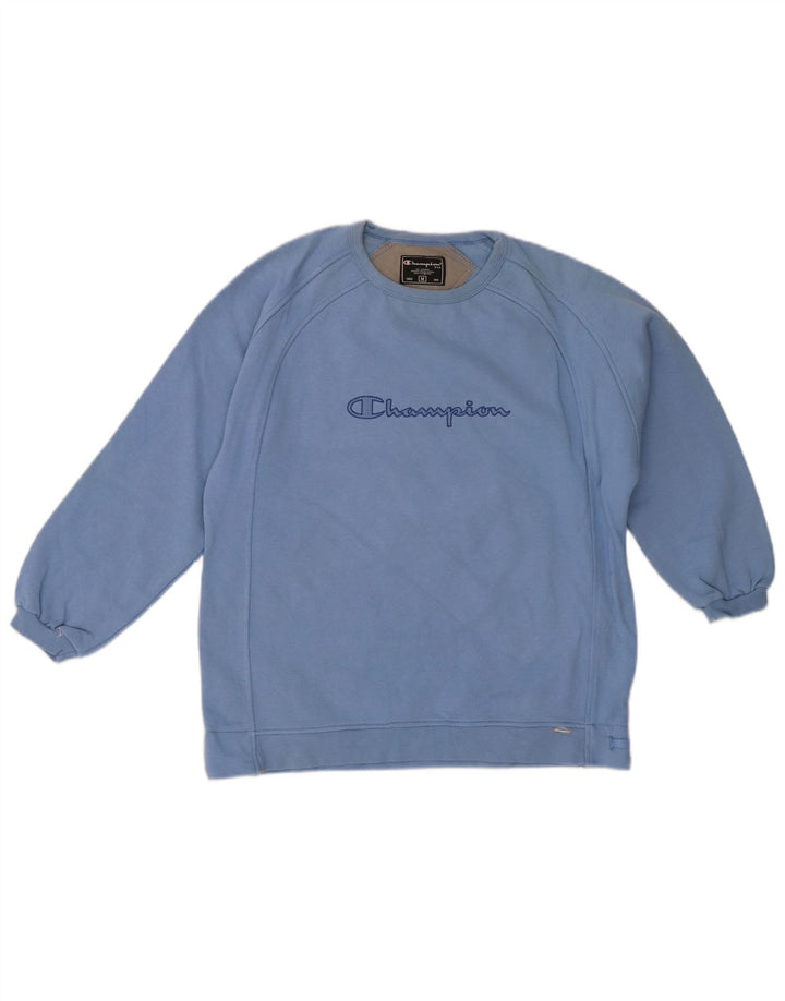 CHAMPION Mens Graphic Sweatshirt Jumper Medium Blue Cotton