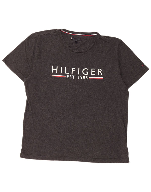 Tommy Hilfiger Top majica s grafičkim motivima 2XL sivi pamuk