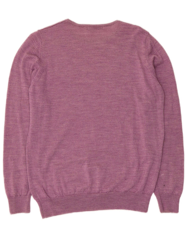 Marks & Spencer ženski džemper s veznim izrezom UK 10 Small Purple Flected