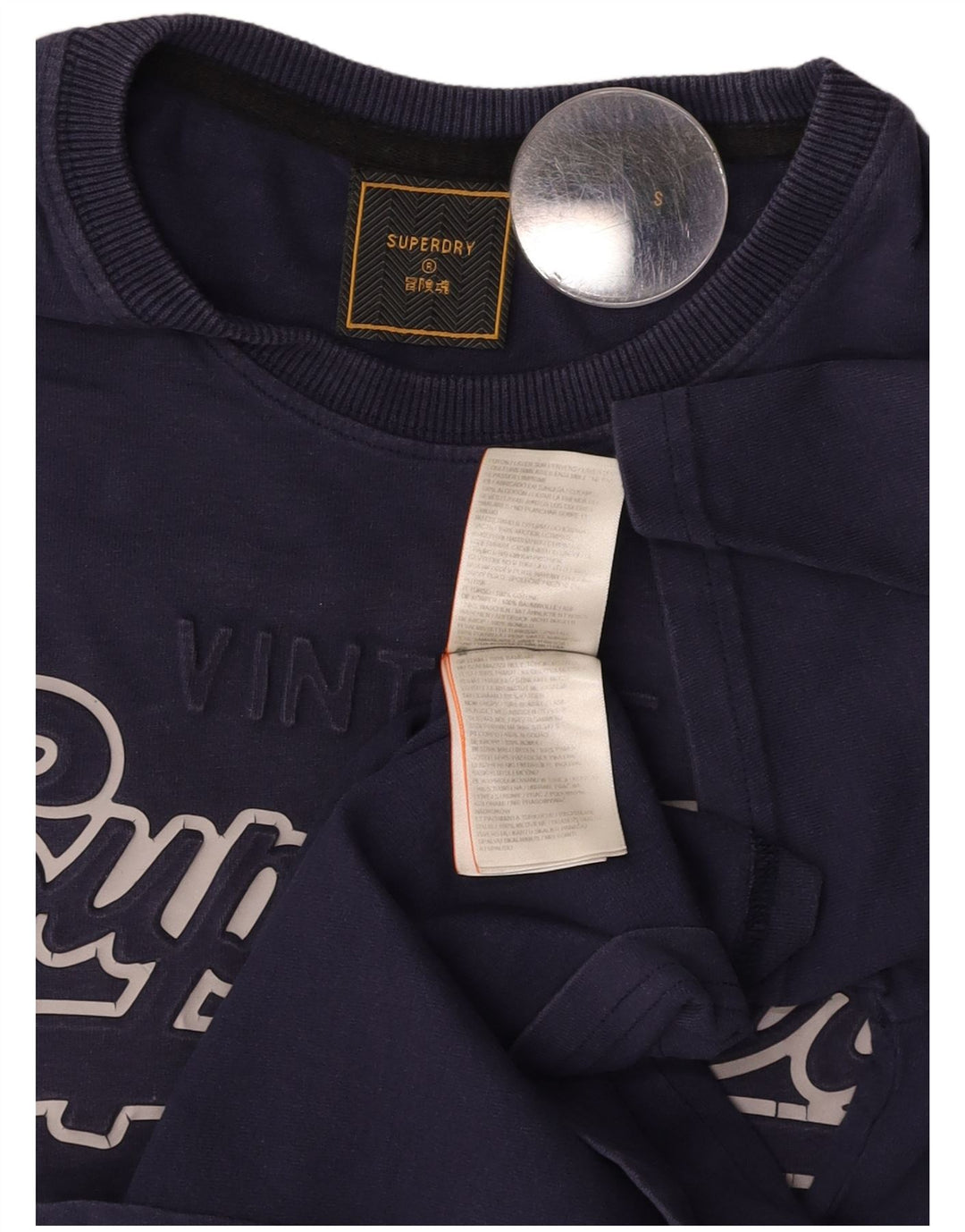 SUPERDRY muška majica kratkih rukava s grafičkim motivima, mala tamnoplava pamuk