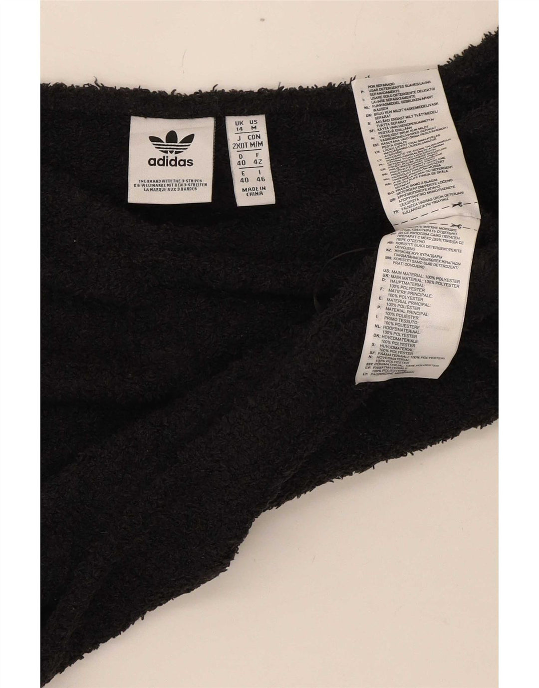 Adidas ženska majica od flisa s otvorenim ramenima UK 14 srednji crni poliester