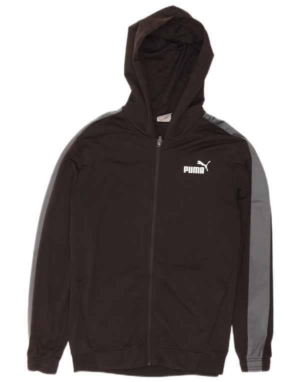 Puma Mens Zip Hoodie Sweater Medium Black Colourblock Polyester Sports