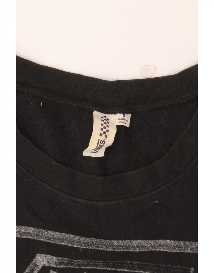 VANS Womens Graphic Sweatshirt Jumper UK 10 Small Black Cotton Vintage Vans and Second-Hand Vans from Messina Hembry 