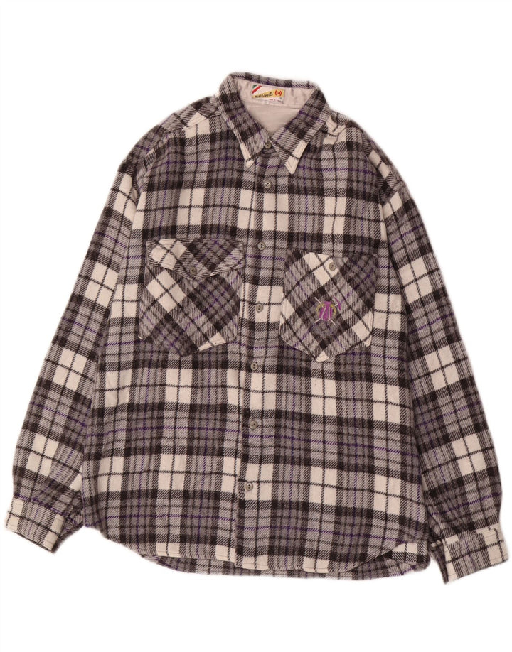 MAZZONETTO Muška košulja od flanela Mala siva karirana vunena