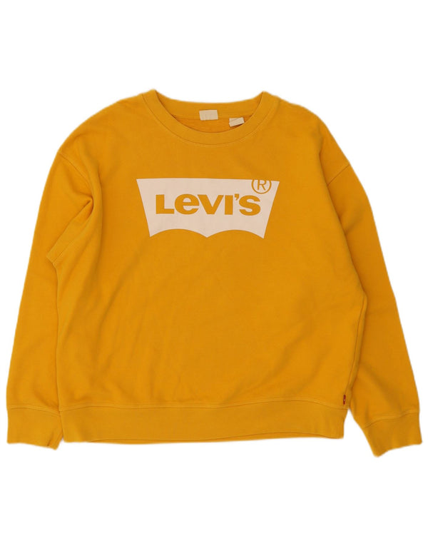 Levi's ženski džemper s grafičkim motivima UK 16 Veliki žuti pamuk