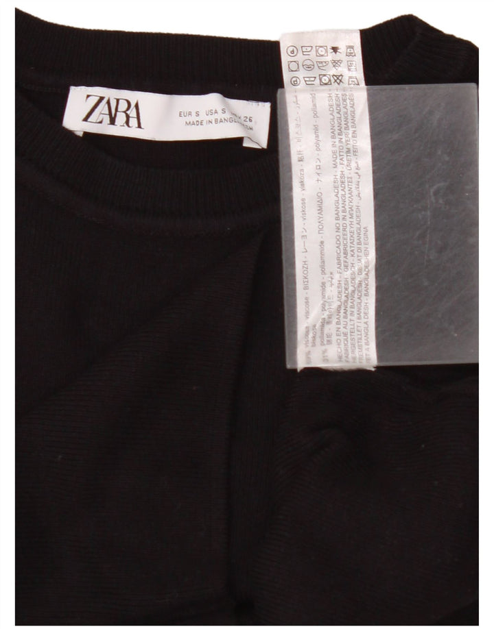 ZARA ženski kratki prsluk bez rukava UK 8 Mala crna viskoza