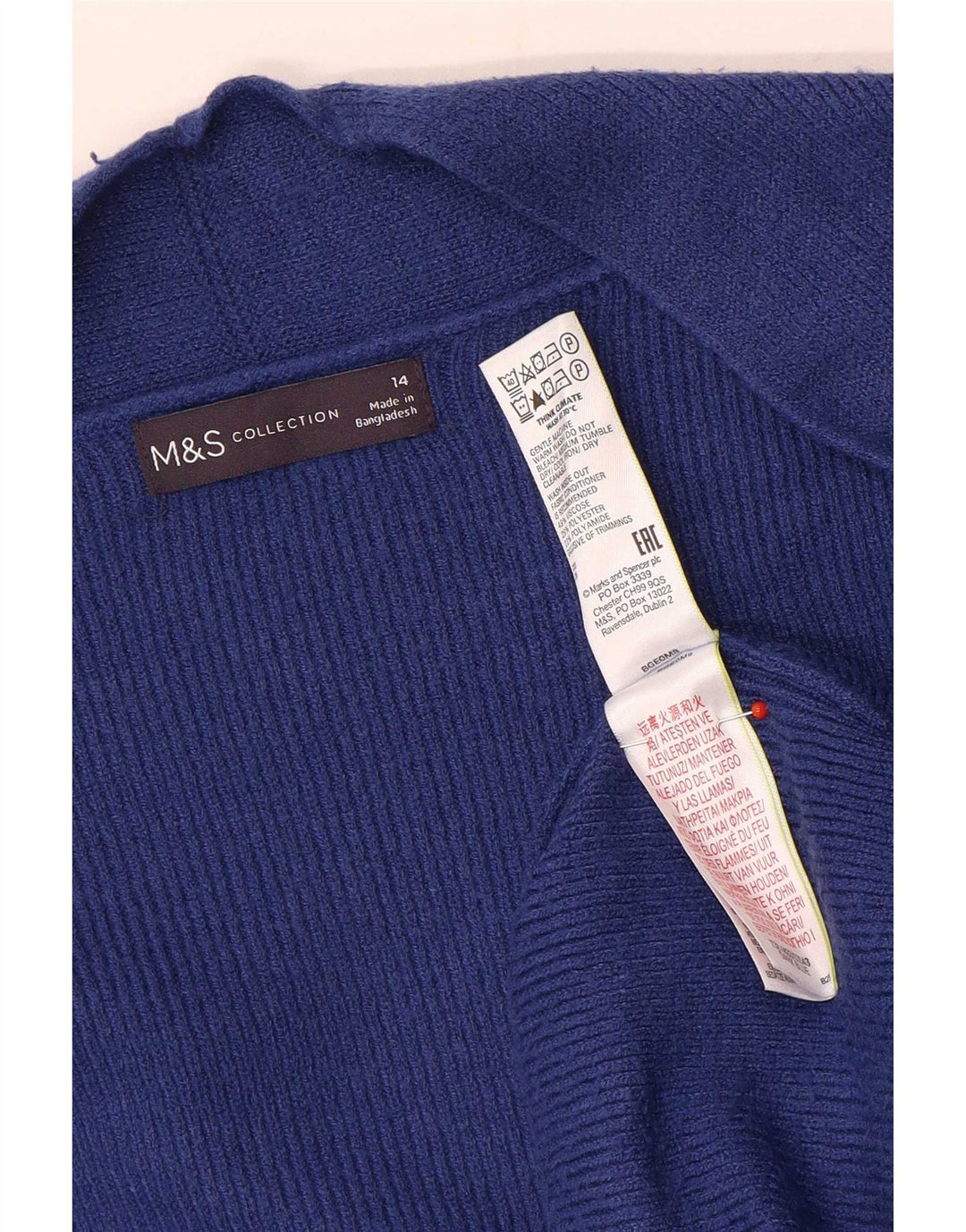 Marks & Spencer ženski otvoreni kardigan pulover UK 14 Large Blue