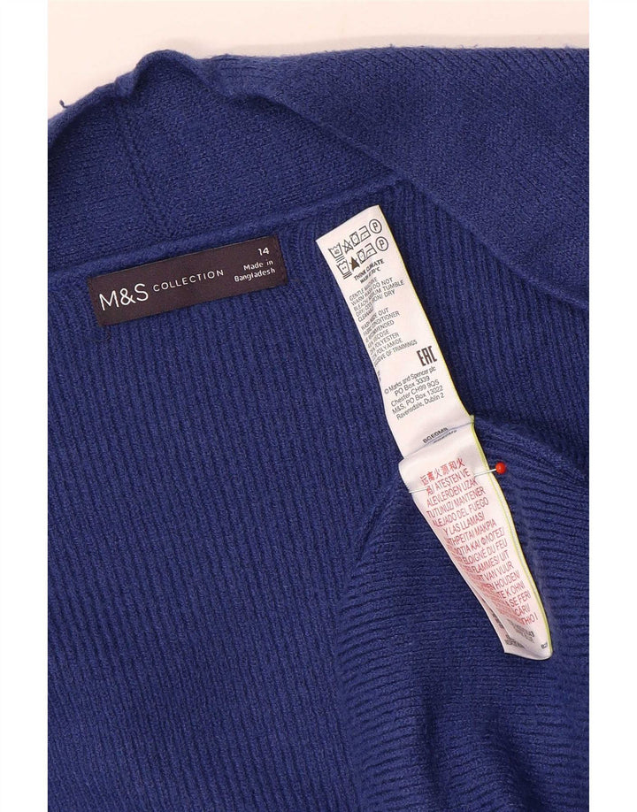 Marks & Spencer ženski otvoreni kardigan pulover UK 14 Large Blue
