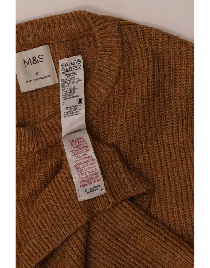 Marks & Spencer muški džemper s okruglim izrezom, mali žuti poliamid