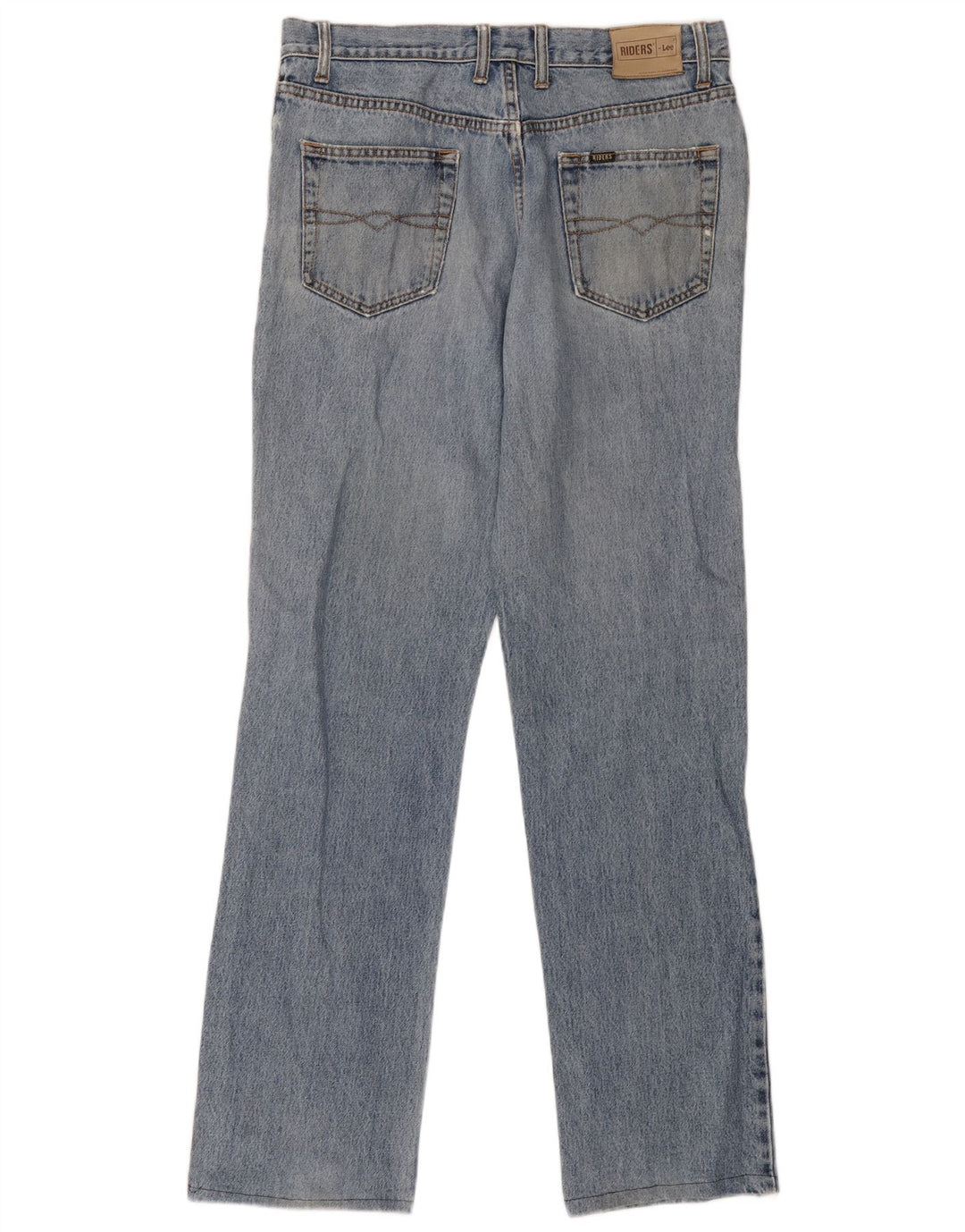 Lee Mens Riders Distressed Straight Jeans W34 L33 Plavi pamuk