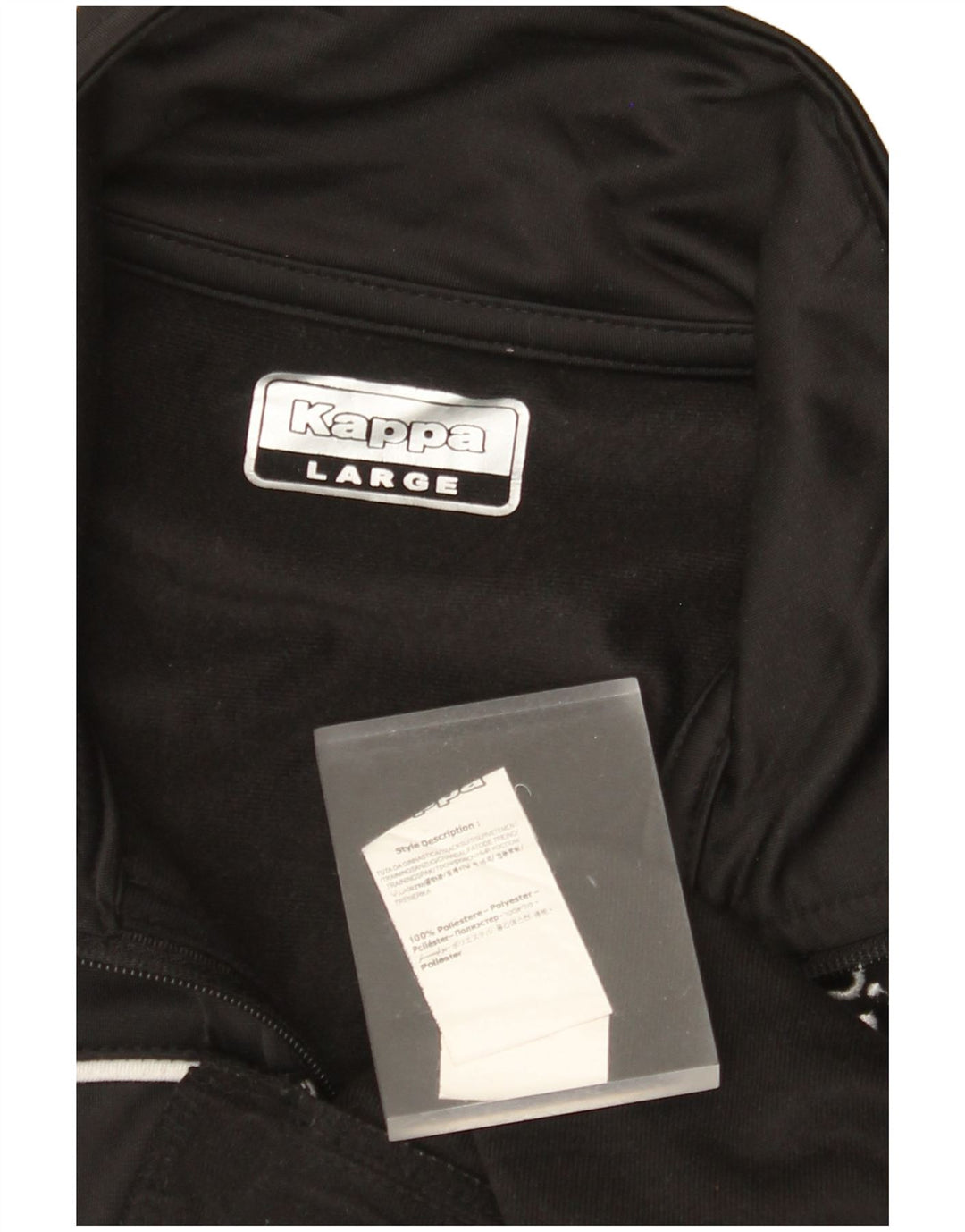KAPPA muška trenirka s grafičkim motivima, velika jakna od crnog poliestera